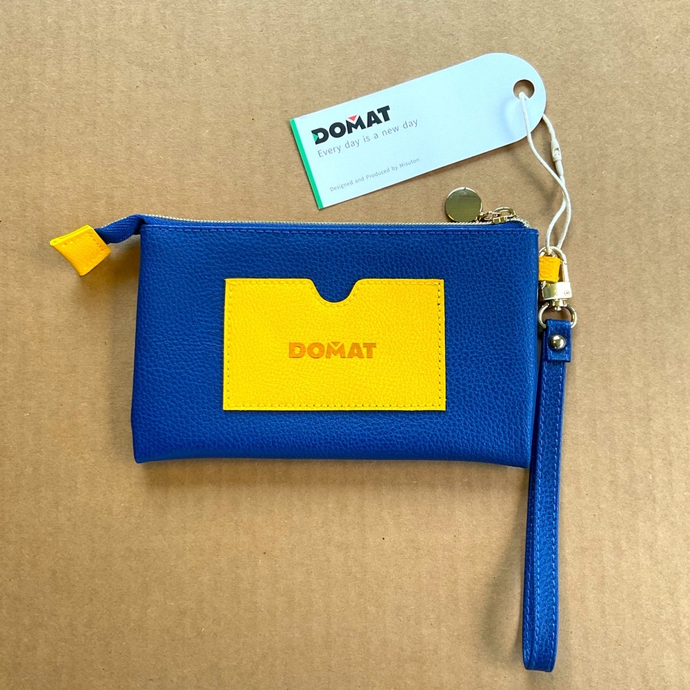 NEW Domat Wristlet/Clutch Nirvana Series in Blue & yellow